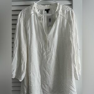 Torrid Ivory Lace Detail Blouse